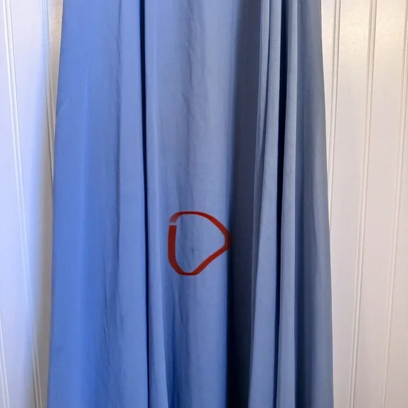 Birdy Grey Kaia Dress Chiffon Dusty Blue Maxi Dress Pockets Women’s Size Medium - Picture 8 of 13
